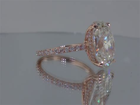 Josh Levkoff Collection Rings Rose Gold Oval Custom Engagement Ring With Micropave Dia