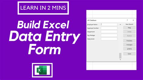 How To Create Easy Data Entry Forms In Excel