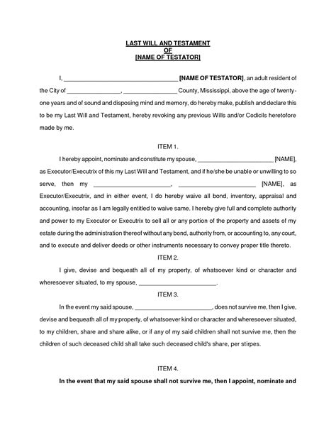 Free Printable Last Will And Testament Forms Nz Free 7 Sample Last