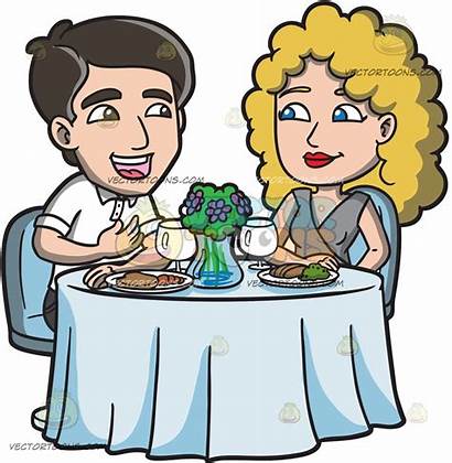 Dinner Clipart Couple Eating Date Meal Enjoying