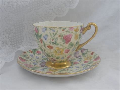 Shelley Tea Cup And Saucer Countryside Chintz By Teatimewithjane 125