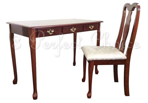 This is fun to use and sit around a campfire in with friends and relax. Home Office Queen Anne Writing Study Computer Wood Table Desk & Chair Set Cherry #Contemporary ...