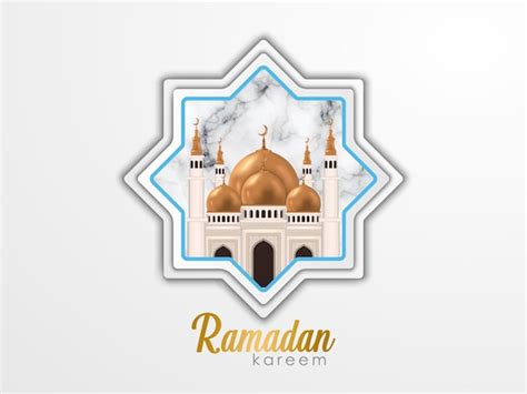 Ramadan Kareem Salutation Islamique Conception Mosquée Réaliste Avec
