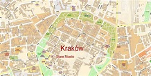 Krakow Poland Map Vector Exact City Plan High Detailed Street Map ...