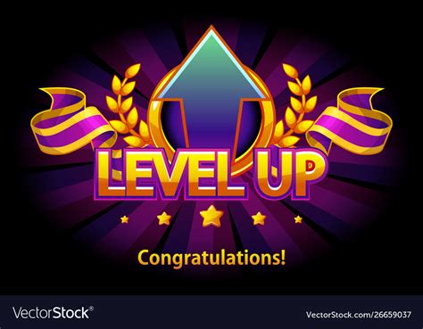 Level Up Icon Game Screen Royalty Free Vector Image
