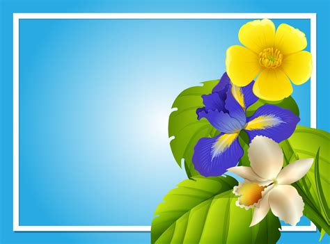 Border template with colorful flowers in garden 432512 Vector Art at