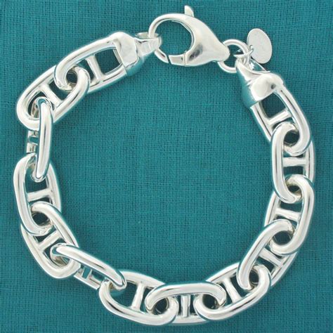 Anchor Chain Bracelet In 925 Sterling Silver