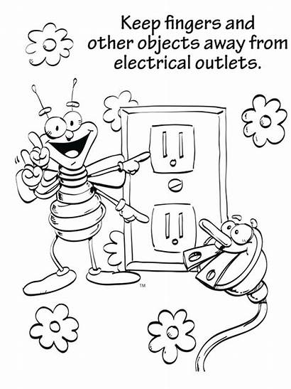 Coloring Safety Pages Electricity Printable Getcolorings Medium