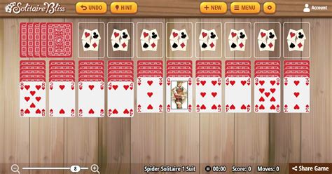 Solitaire Bliss Spider Solitaire 1 Suit