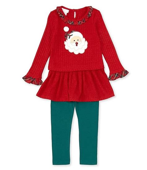 Bonnie Jean Little Girls 2t 6x Long Sleeve Santa Applique Knit Dress