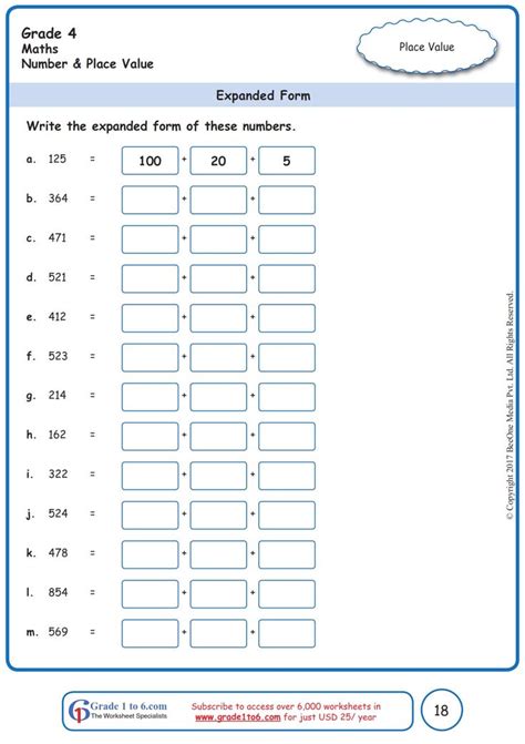 Expanded Form Worksheets 5th Grade Free Math Worksheets Kids Math
