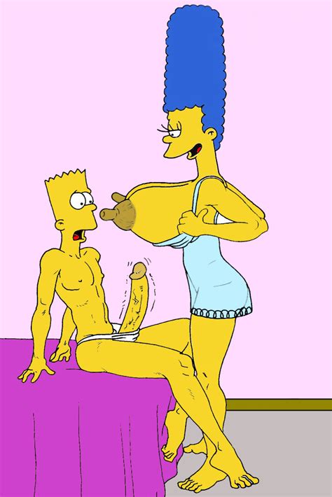 Rule 34 Bart Simpson Breasts Clothes Color Female Human Male Marge Simpson Nipples Penis Side