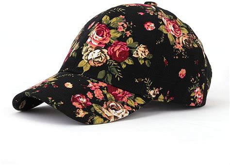 Joowen Floral Print Baseball Cap Adjustable 101 Cotton Canvas Dad Hat