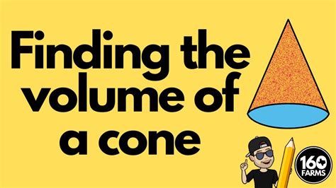 Finding Volume Of A Cone Youtube