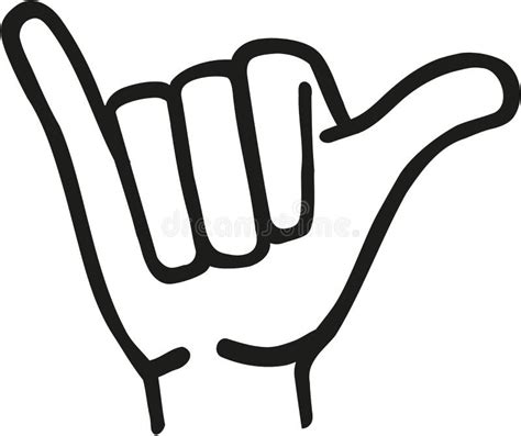 Shaka Hand Gesture Sign Cartoon Symbol Stock Vector Illustration Of