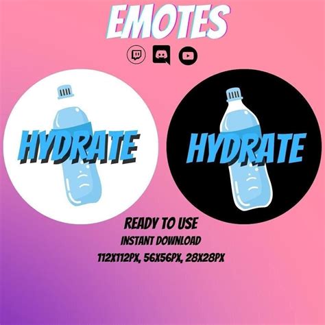 Hydrate Twitch Emote Etsy