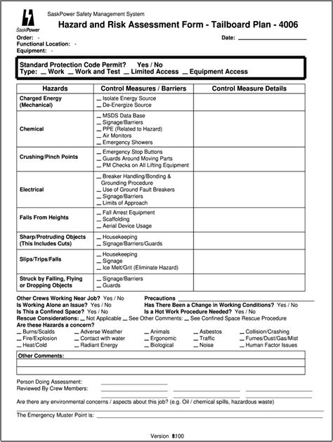Free Electrical Installation Risk Assessment Template Templates