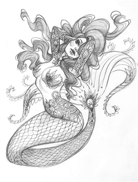 Carlations Sketchbook Vol Art Book Mermaid Tattoo Designs Mermaid