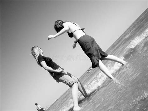 girls at the beach stock image image of water shore beach 24731