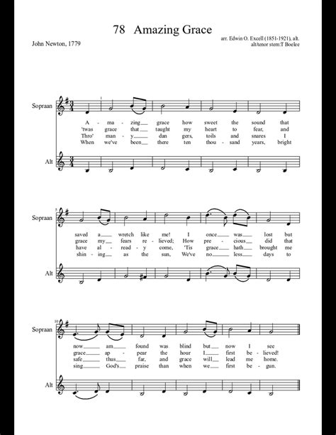 amazing grace sheet music free printable