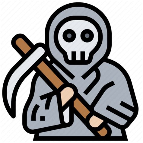 Death Grim Reaper Sickle Skull Icon