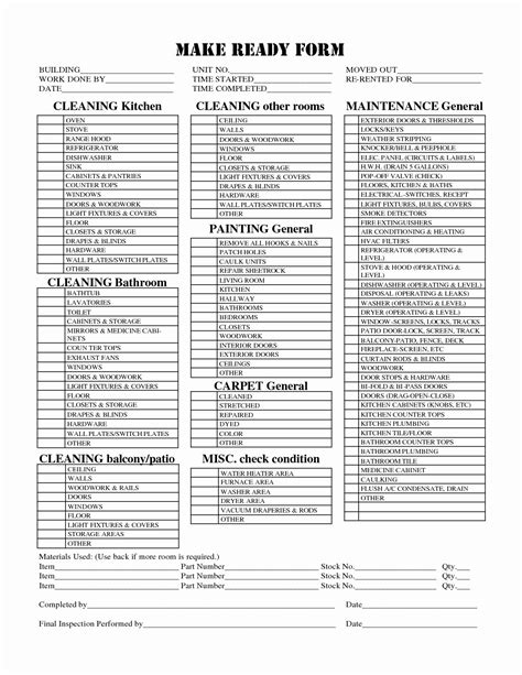 Maintain daily checklist which consist of a lot of sanitary cleaning/decontamination, familiar with. Apartment Maintenance Checklist Template Best Of Apartment ...