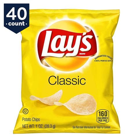 Lays Potato Chips Classic 1 Oz Bags 40 Count