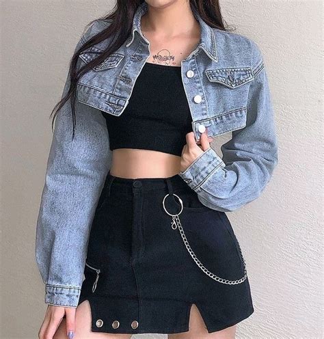 pin by andy diaz on ropa cropped denim jacket outfit fashion outfits fashion