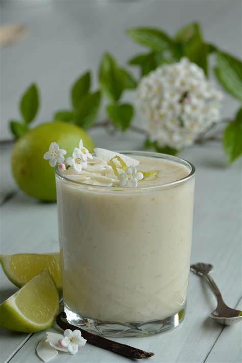 Springtime Smoothie With Vanilla And Lime Berries And Lime