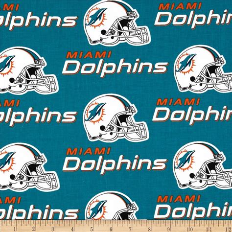 Miami Dolphins Nfl Cotton Fabric By The Yard Sports Team