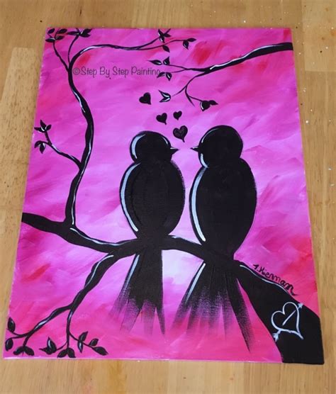 How To Paint Love Birds On Branch Step By Step Painting