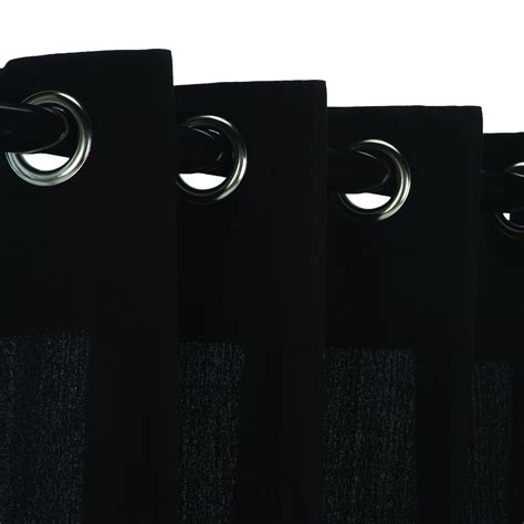 Weathersmart Black Onyx Outdoor Curtain With Grommets In 50 In W By 84