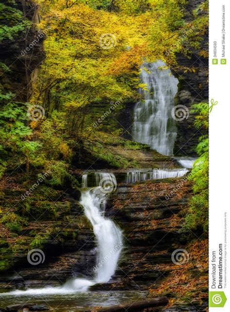 Autumn Waterfall Stock Photos Image 34834593