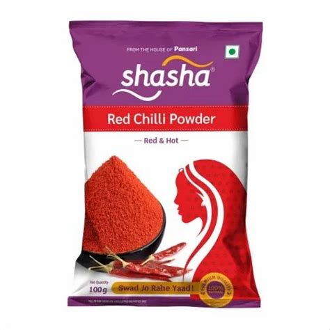 100g Shasha Red Chilli Powder Pouch At Rs 60pack In Delhi Id