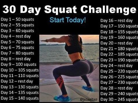 Jen Selters 30 Day Squat Challenge Workout Results 30 Day Squat