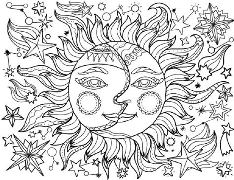 Sun Moon Coloring Pages
