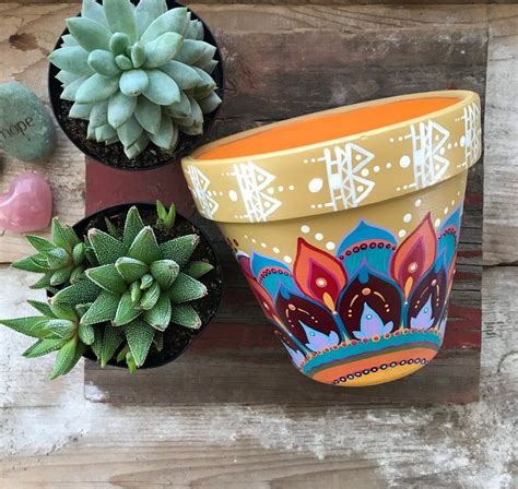 Made To Order Festive And Etsy Painted Pots Hand Painted Flower Pot