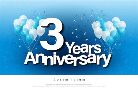 3rd Years Anniversary Celebration Premium Vector