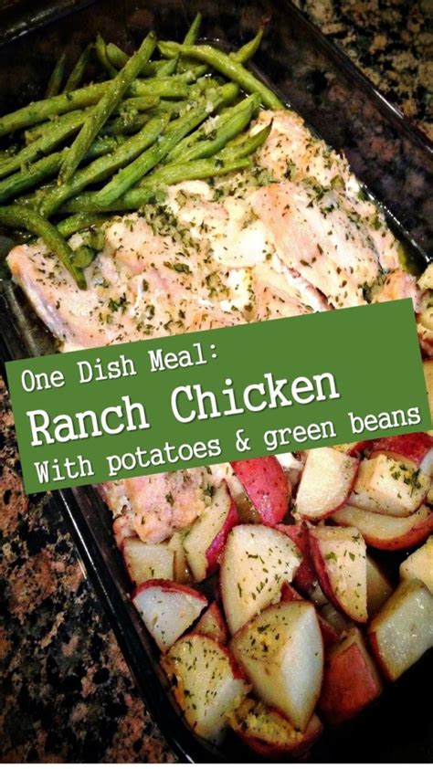 The juices from the chicken drip down and give them an incredible flavor. Ranch Chicken with Potatoes & Green Beans