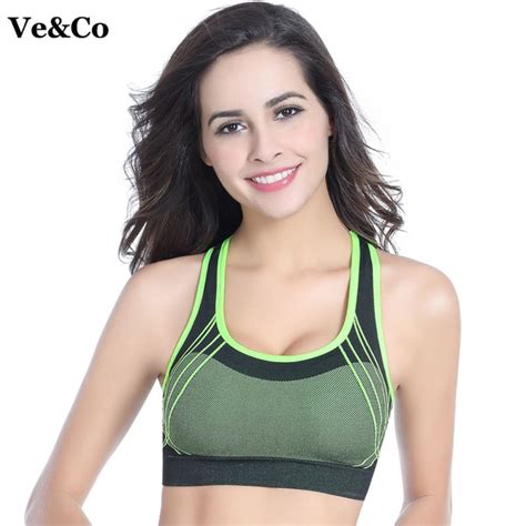 Ve Co Sexy Women Running Yoga Sports Bras New Gym Bra Quick Drying Push Up Seamless Fitness