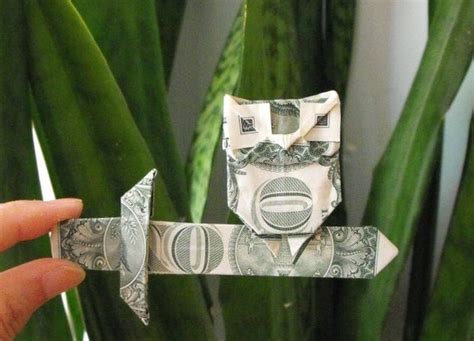 Items Similar To Dollar Bill Origami Owl On Dollar Bill Origami Sword