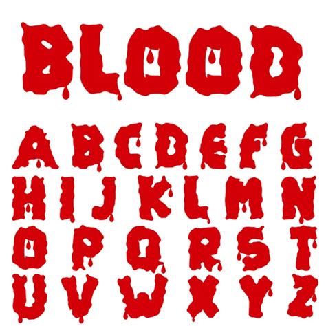 Conjunto De Letras De Sangre Vector Gráfico Vectorial © Mishabokovan Imagen 88673310