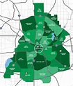 Map of Dallas neighborhood: surrounding area and suburbs of Dallas