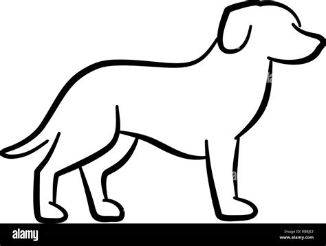 Standing Dog Silhouette Black And White Stock Photo Alamy