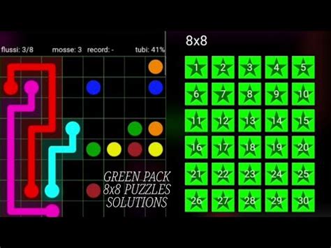 Flow Free Soluzioni Pacchetto Verde Green Pack 8x8 Puzzles Solutions Android Gameplay