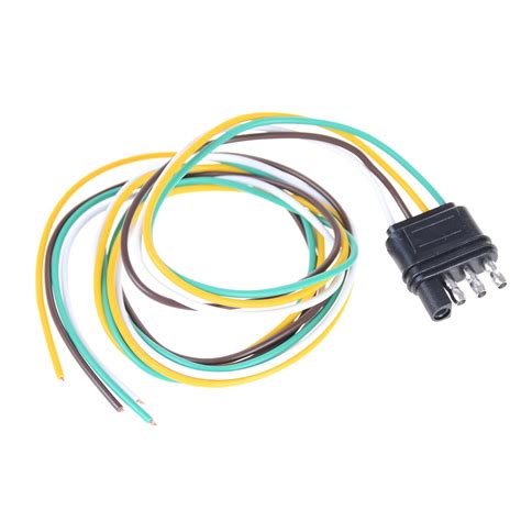 4 wire trailer plug wiring. 1Pcs 4 Pin Plug 18 AWG Flat Wire Connector Trailer Male Plug Trailer Light Wiring Harness ...