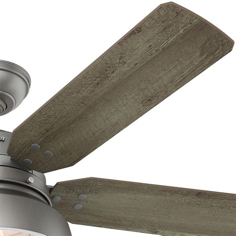 Hunter Mill Valley 52 In Led Indooroutdoor Matte Silver Ceiling Fan