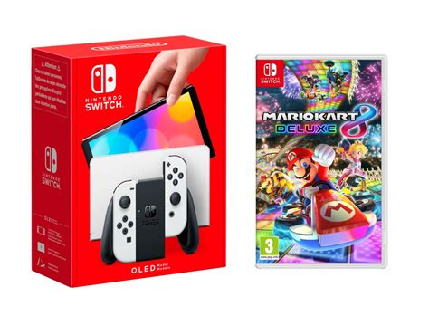 Nintendo Switch White Oled Model Mario Kart 8 Deluxe Drawn 612