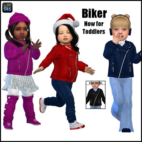 Sims 4 Nexus — Biker A Jacket For Girls And Toddler Girls Go To