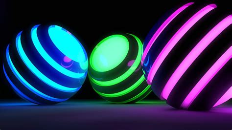 Download Glowing Neon Balls Wallpaper